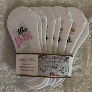 Lillian Rose Crew Bridal Party Socks Bride, Bridesmaid and Maid of Honor, White